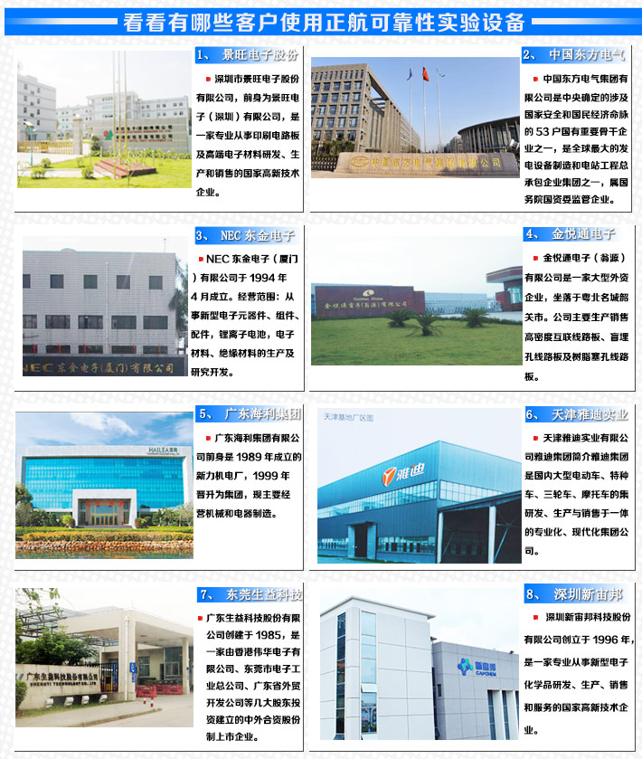 看看有哪些用戶(hù)正在使用正航可靠性試驗(yàn)設(shè)備